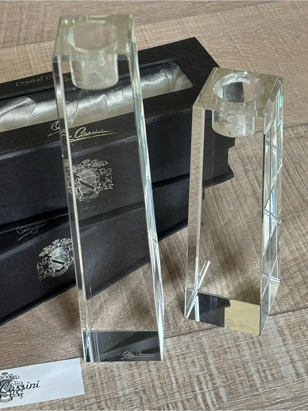 Crystal Candlesticks by Oleg Cassini